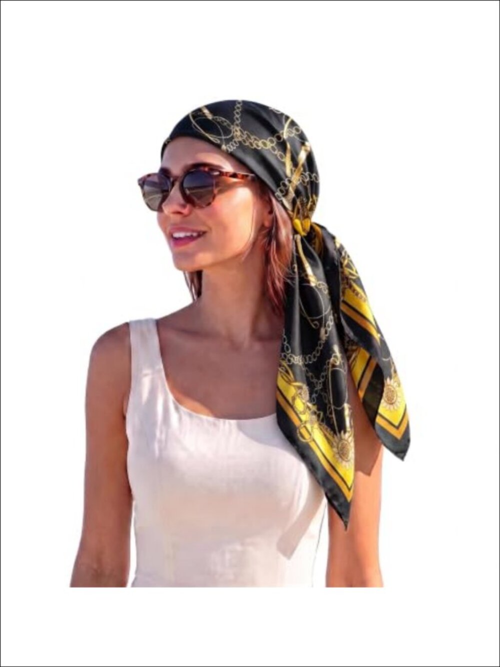 Large Satin-Like Square Hair Scarf Wrap Bandana 35 Inch
